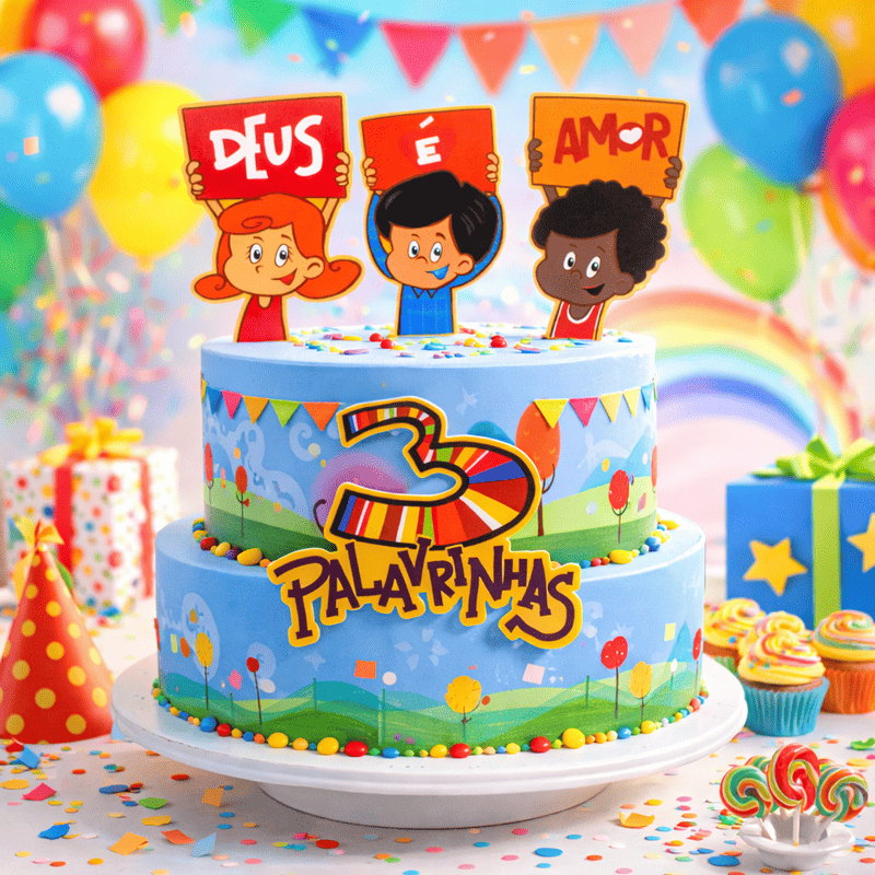 Kit Festa 3 Palavrinhas Completo | Arquivos Silhouette + PDF Personalizados - imagem 8