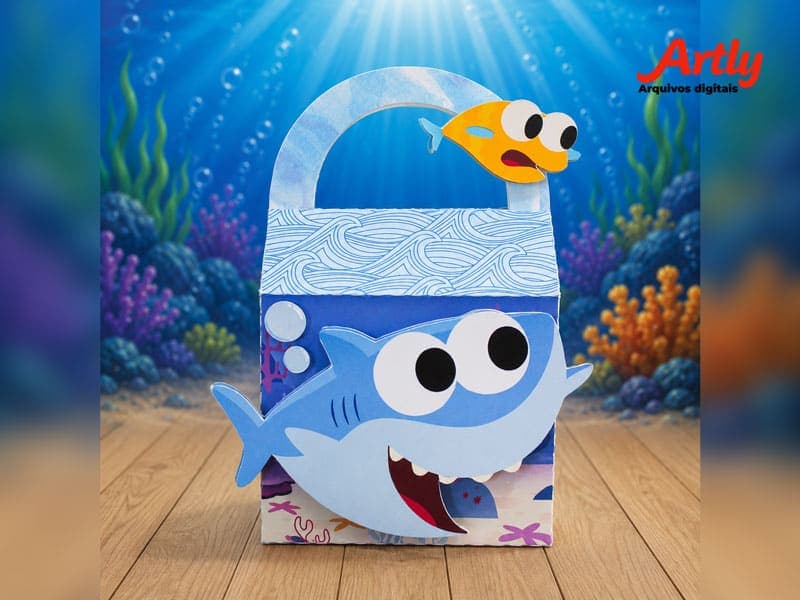 Kit Festa Personalizado Baby Shark Masculino | PDF + Studio Silhouette - imagem 8
