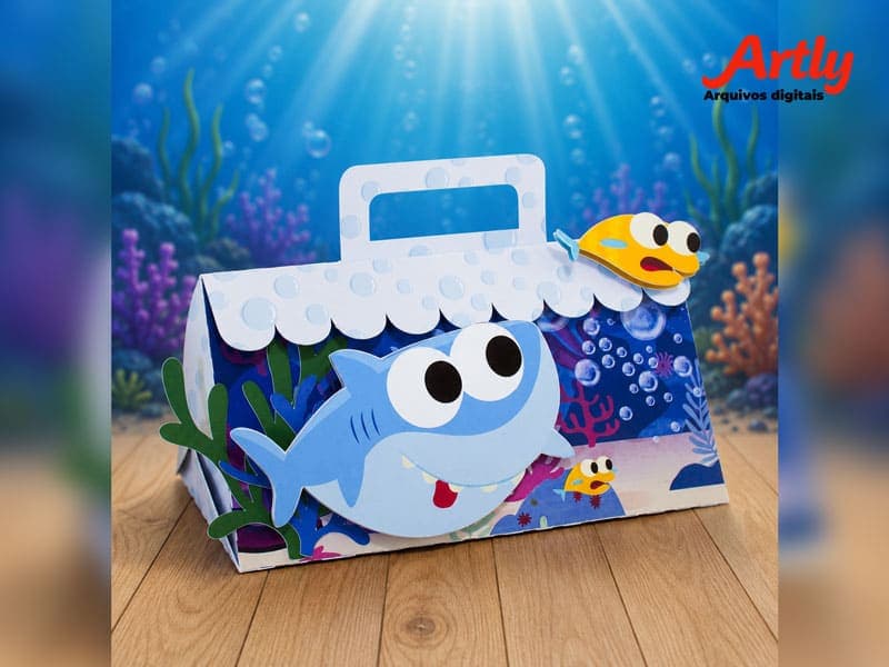 Kit Festa Personalizado Baby Shark Masculino | PDF + Studio Silhouette - imagem 7