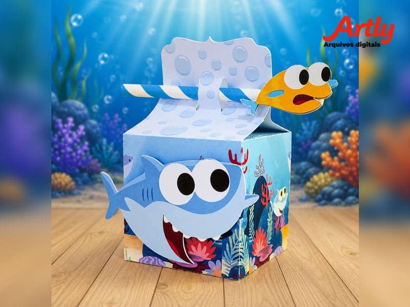 Kit Festa Personalizado Baby Shark Masculino | PDF + Studio Silhouette - imagem 10