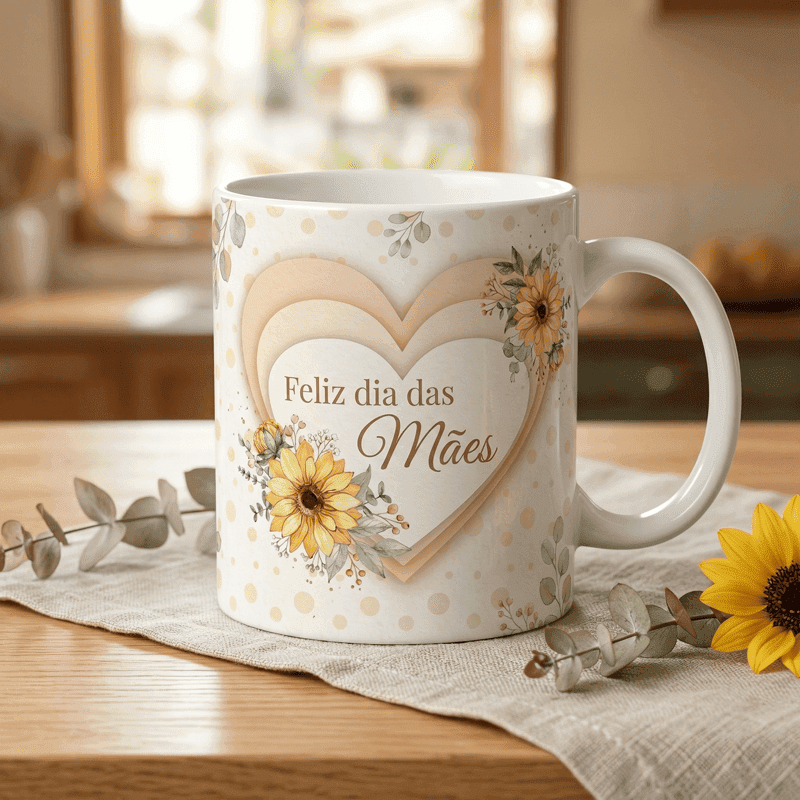 Arte Caneca Dia das Mães Personalizada com Foto | PNG + PDF + AI Sublimação - imagem 2