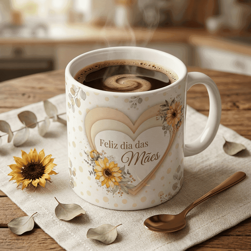 Arte Caneca Dia das Mães Personalizada com Foto | PNG + PDF + AI Sublimação - imagem 3