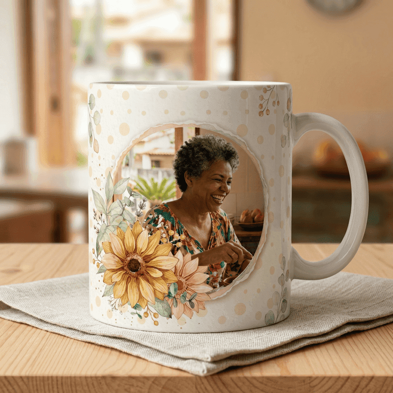 Arte Caneca Dia das Mães Personalizada com Foto | PNG + PDF + AI Sublimação - imagem 4