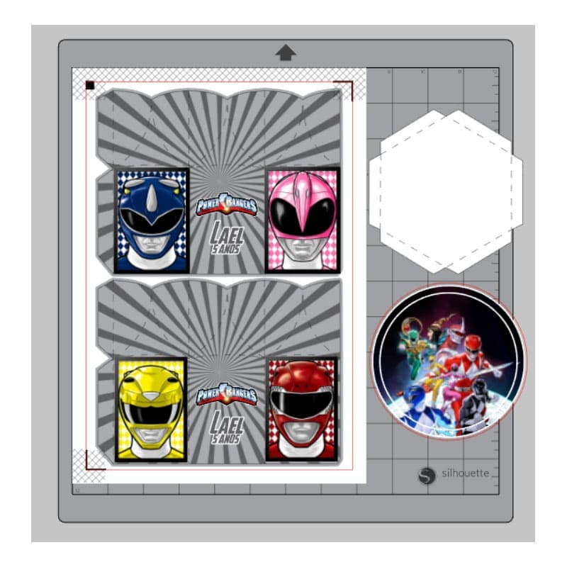 Centro de Mesa Power Rangers | Arquivos Silhouette + PDF Personalizado - imagem 5