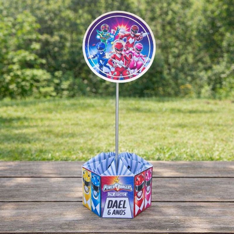 Centro de Mesa Power Rangers | Arquivos Silhouette + PDF Personalizado - imagem 3