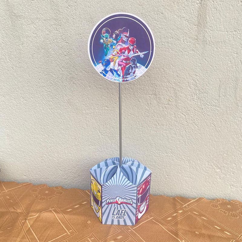 Centro de Mesa Power Rangers | Arquivos Silhouette + PDF Personalizado - imagem 4