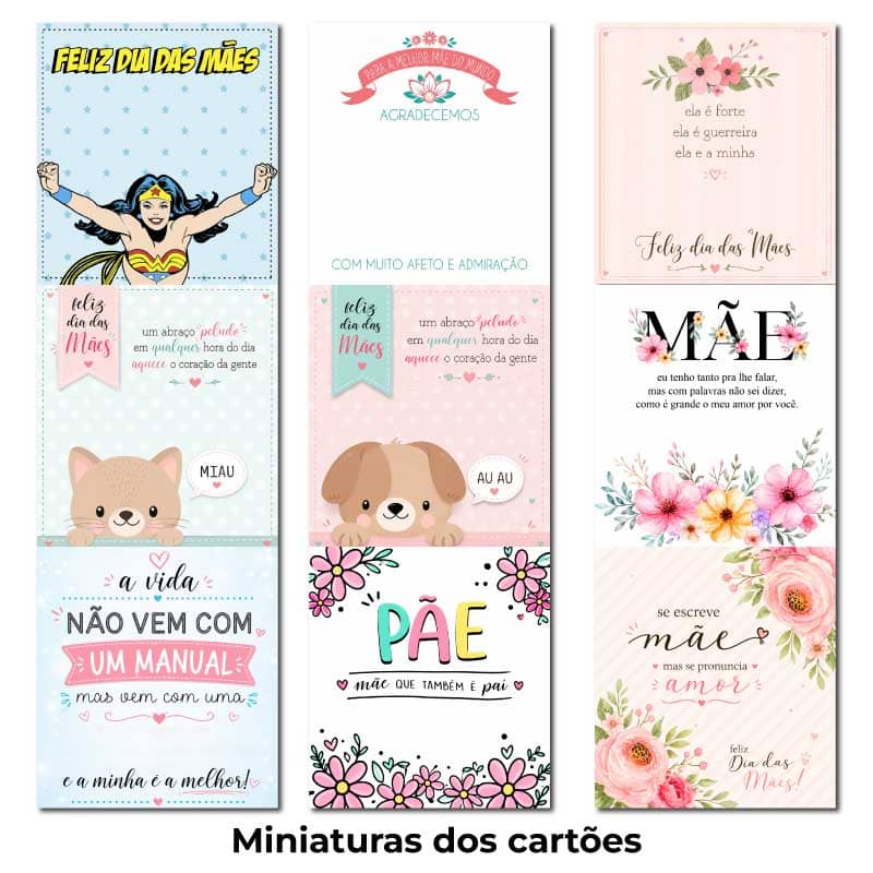Kit 10 Cartões Dia das Mães com Balas | 20 Artes PNG Imprimíveis - imagem 7