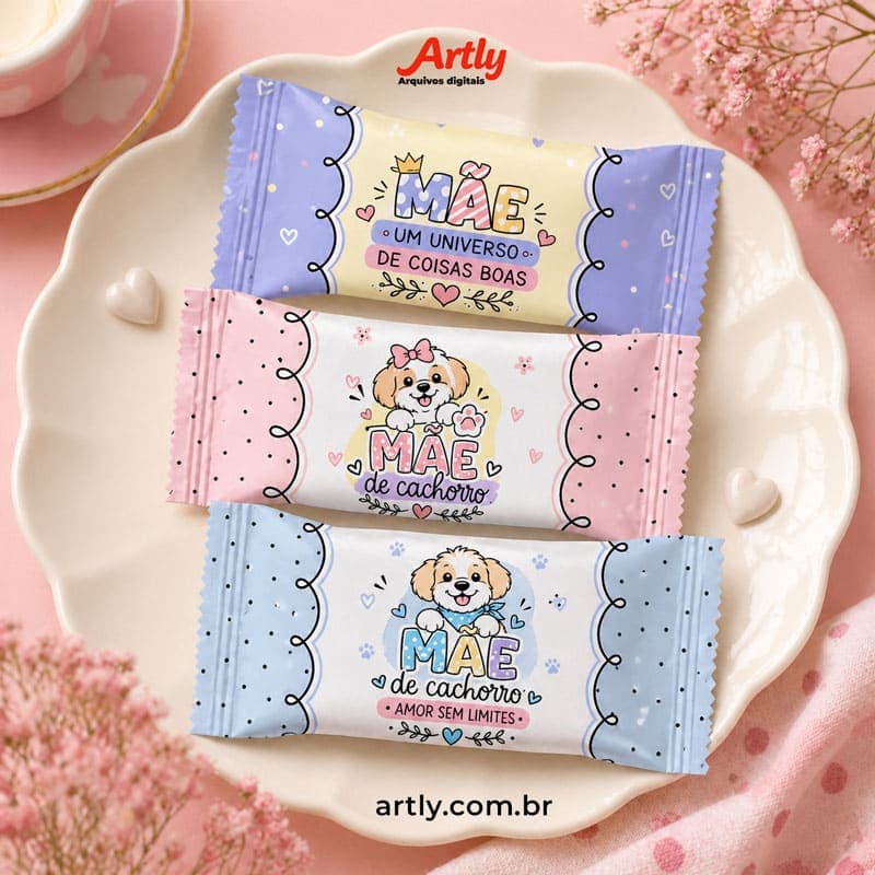 9 Embalagens de Balas Personalizadas Dia das Mães (Modelos Variados) | Arquivo Digital PNG + PDF + Studio - imagem 4