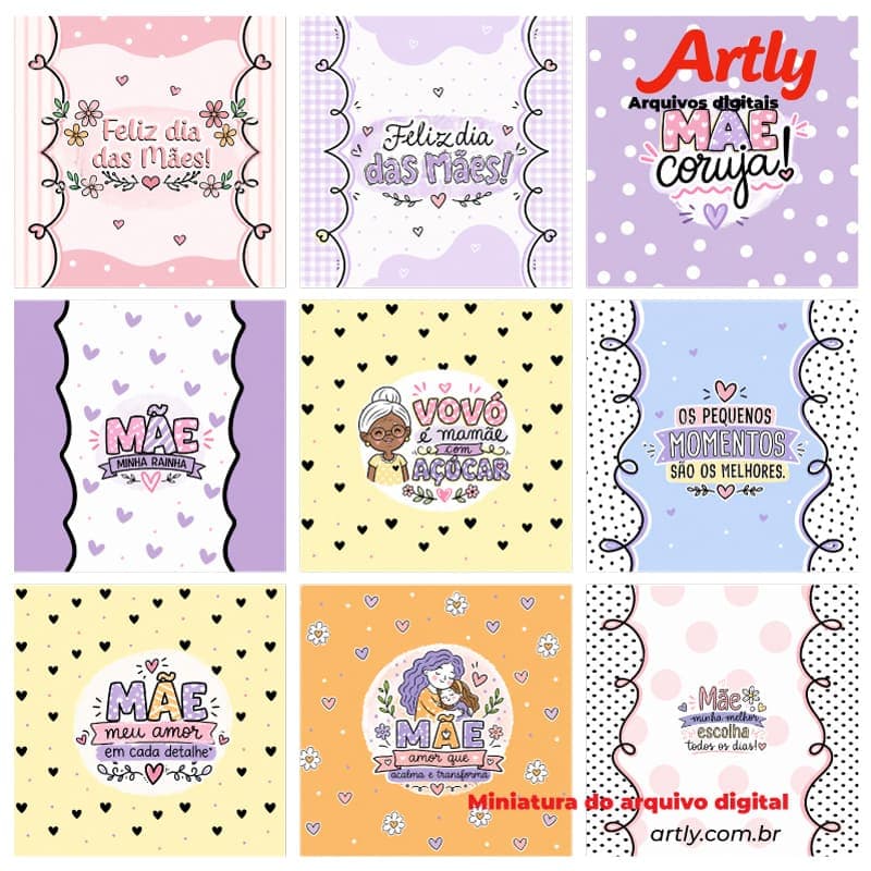 9 Embalagens de Balas Personalizadas Dia das Mães | Arquivo Digital PNG + PDF + Studio - imagem 2