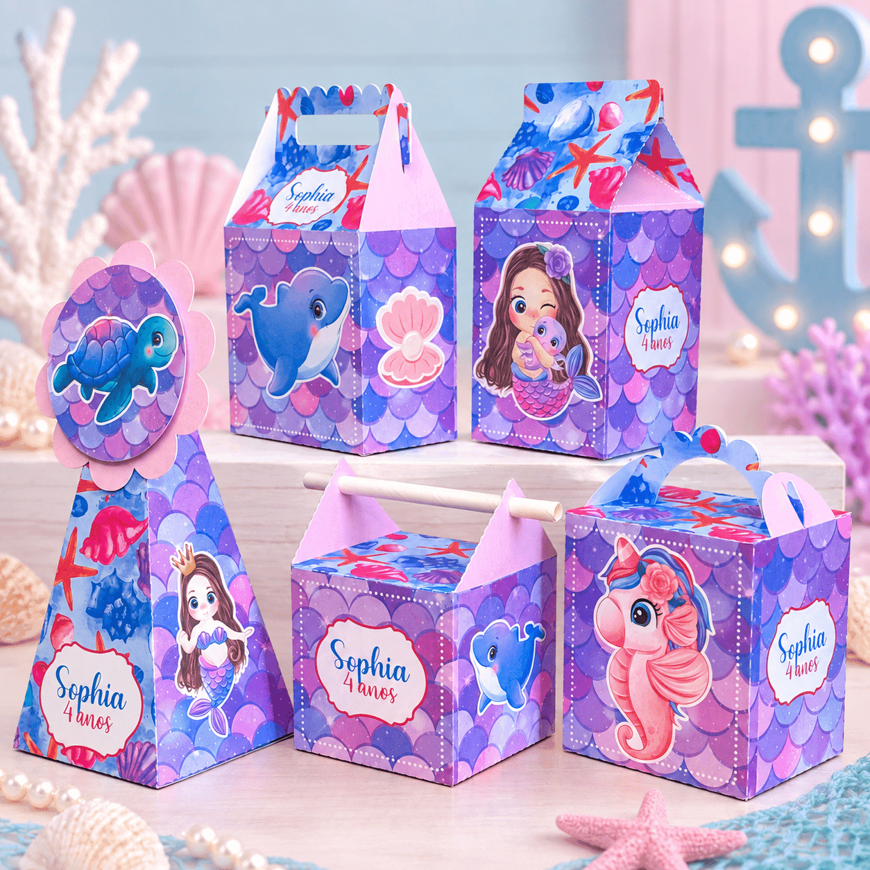 Kit Festa Personalizado Sereia | Arquivo Digital PDF + Studio Silhouette + JPG - imagem 2