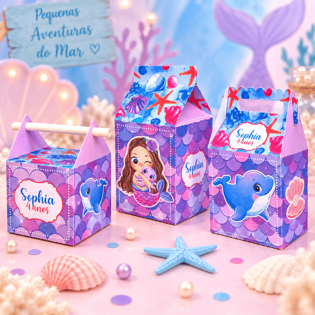 Kit Festa Personalizado Sereia | Arquivo Digital PDF + Studio Silhouette + JPG - imagem 5