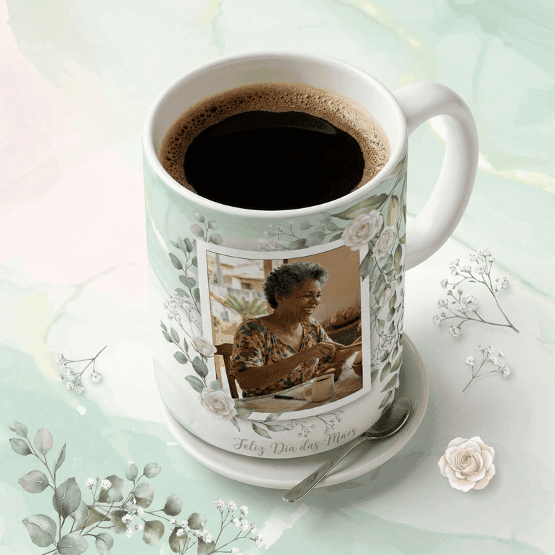 Arte Caneca Dia das Mães Ela é Forte e Guerreira | PNG + PDF + AI Personalizada - imagem 3