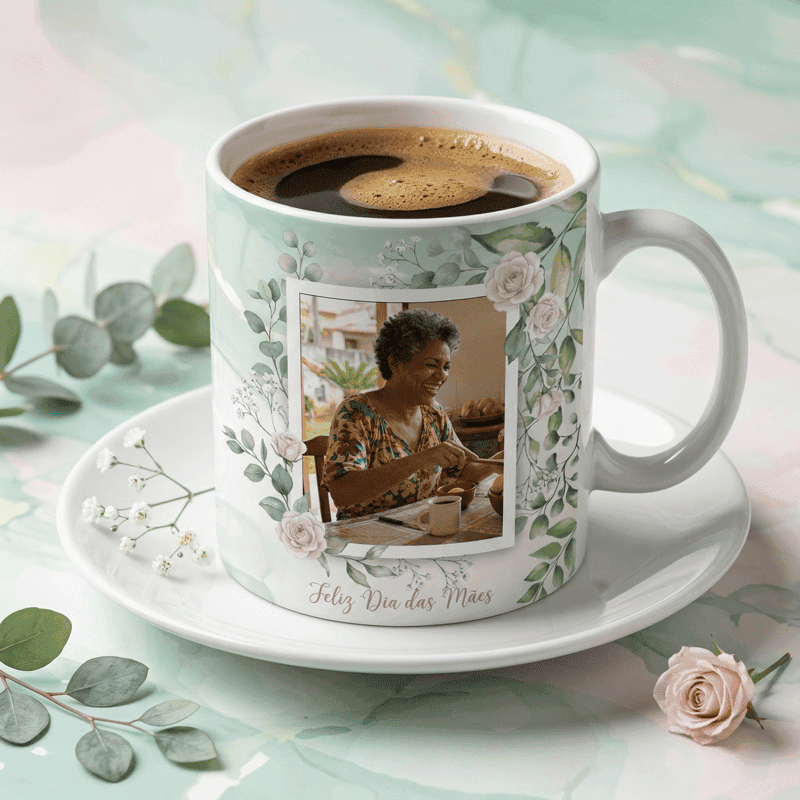Arte Caneca Dia das Mães Ela é Forte e Guerreira | PNG + PDF + AI Personalizada - imagem 5