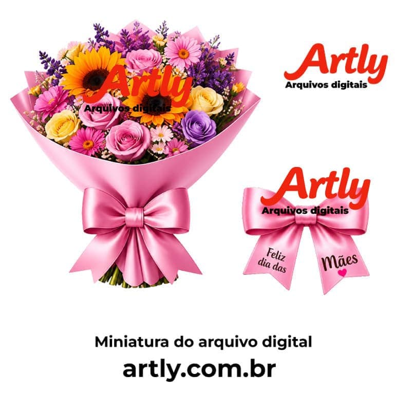 Buquê de Flores Rosas Dia das Mães para Lembrancinha com Chocolate | Arquivo PDF e Studio (Rosas e Flores Delicadas) - imagem 2
