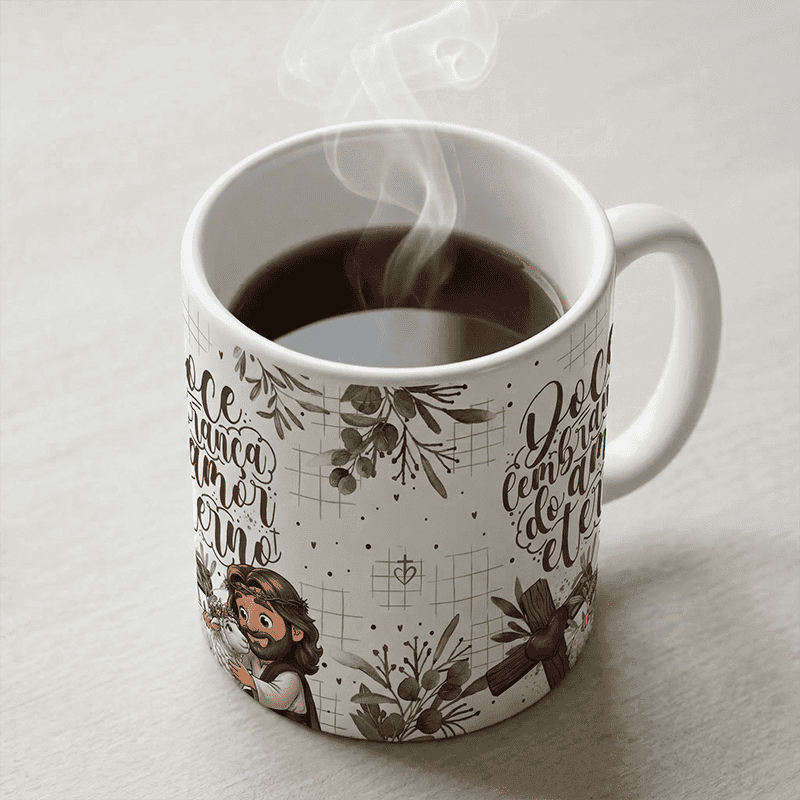 Mockup Caneca Cerâmica Páscoa Cristã | Arte Sublimação PNG + PDF - imagem 3