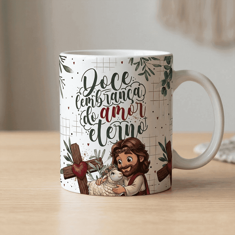 Mockup Caneca Cerâmica Páscoa Cristã | Arte Sublimação PNG + PDF - imagem 4