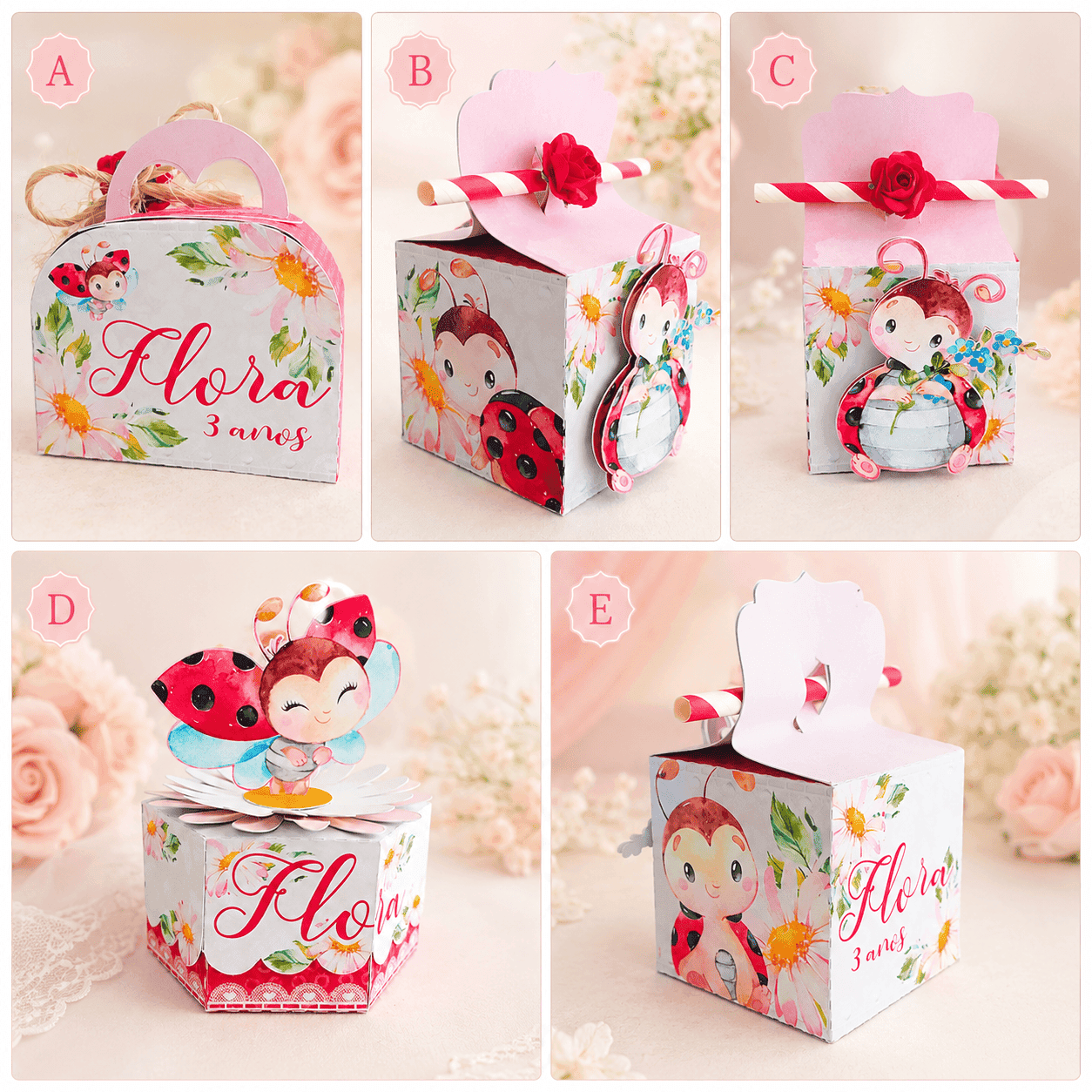 Kit Festa Personalizado Joaninha | Arquivo Digital PDF + Studio Silhouette + Papéis e Fonte - imagem 3