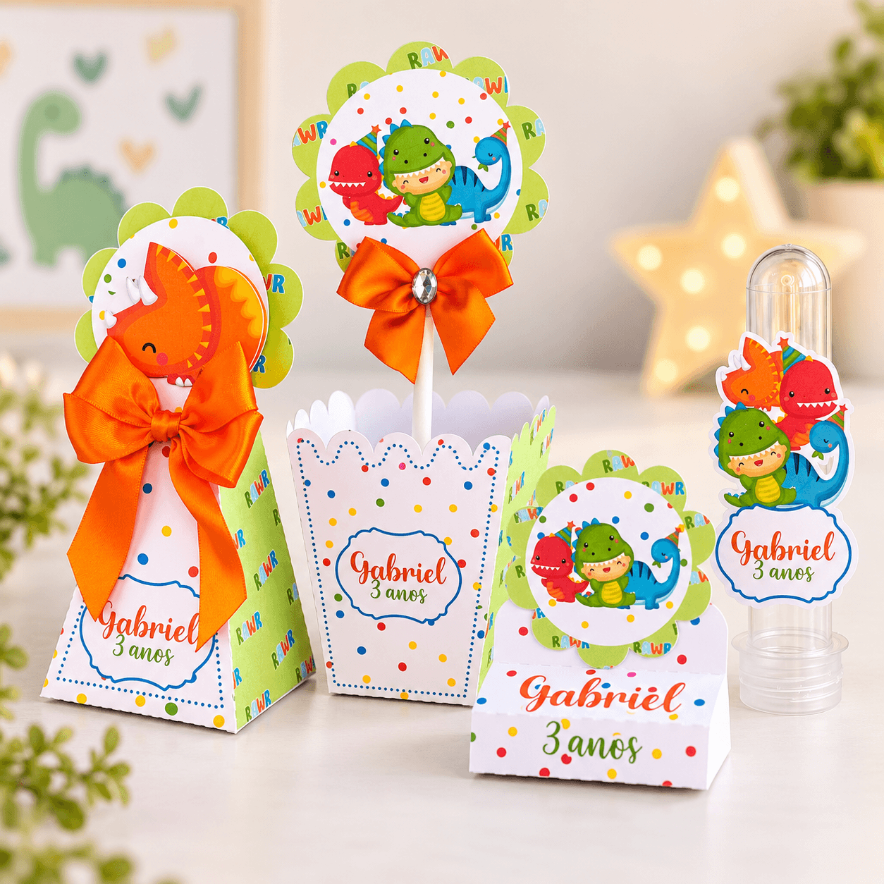 Kit Festa Personalizado Dino Baby | Arquivo Digital PDF + Studio Silhouette - imagem 3