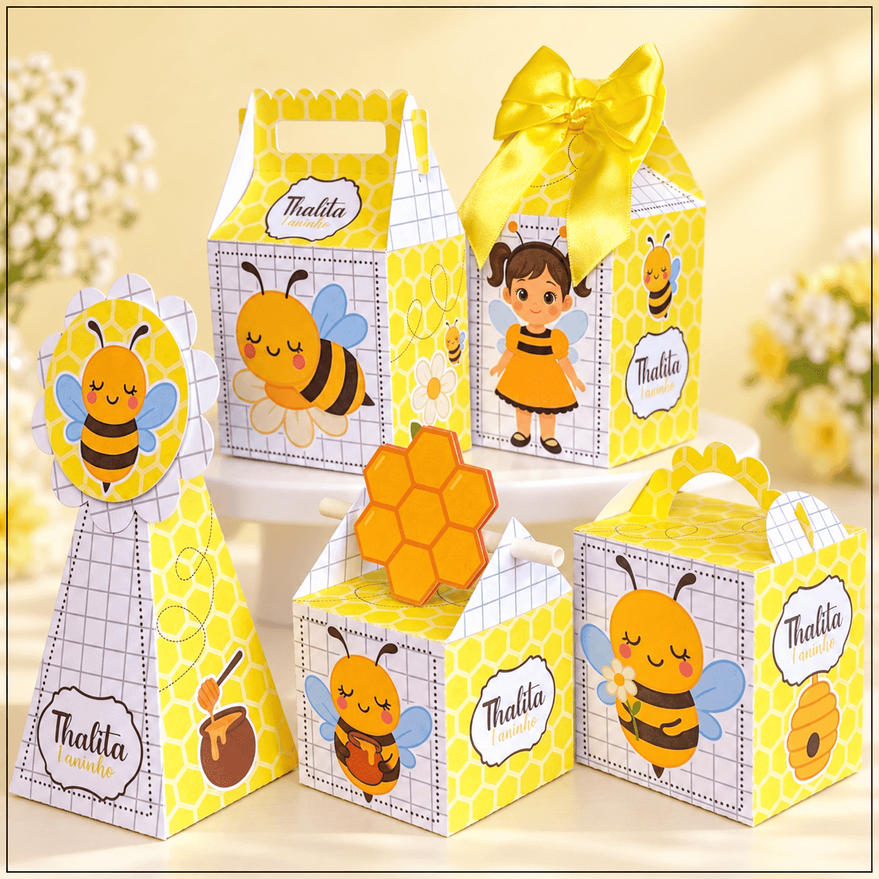 Kit Festa Personalizado Abelhinha | Arquivo Digital PDF + Studio Silhouette - imagem 2