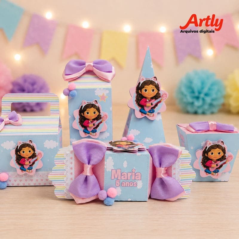 Kit Festa Personalizado Casa Mágica de Gaby para Imprimir | Arquivos PDF e Studio