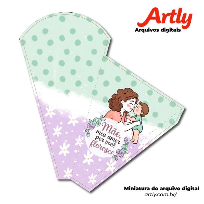 Envelope para Flores Dia das Mães “Mãe, Meu Amor por Você Floresce” | PNG + PDF + Studio - imagem 3