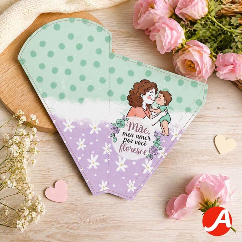 Envelope para Flores Dia das Mães “Mãe, Meu Amor por Você Floresce” | PNG + PDF + Studio - imagem 2