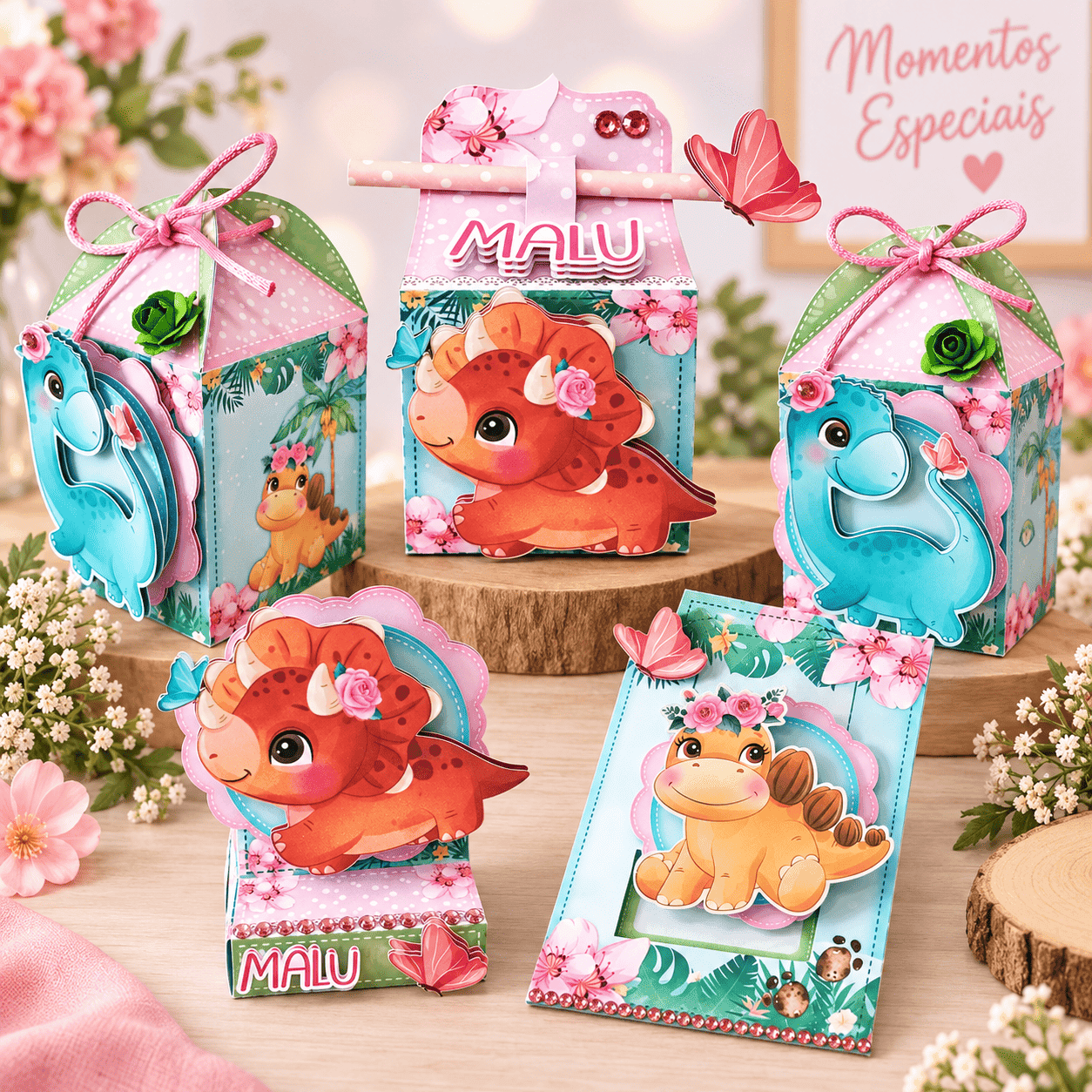 Kit Festa Personalizado Dinossauro Baby | Arquivo Digital PDF + Studio Silhouette + Fonte - imagem 2