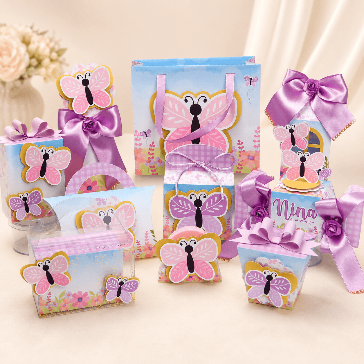 Kit Festa Personalizado Jardim Lilás | Arquivo Digital PDF + Studio Silhouette