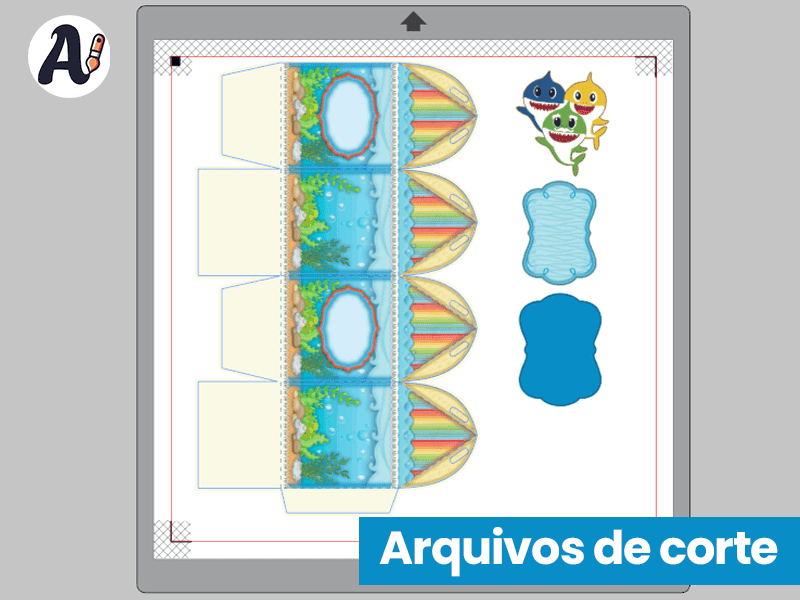 🦈 Baby Shark Azul – Arquivo Digital Silhouette e PDF | Kit para Recorte - imagem 2