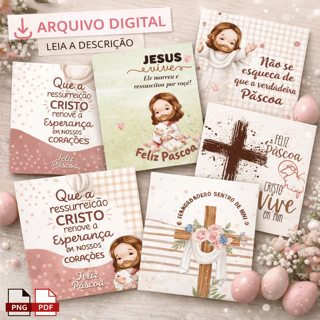 Kit Card Bis Páscoa Cristã | Arquivos PNG + PDF para Imprimir + Fotos - imagem 7