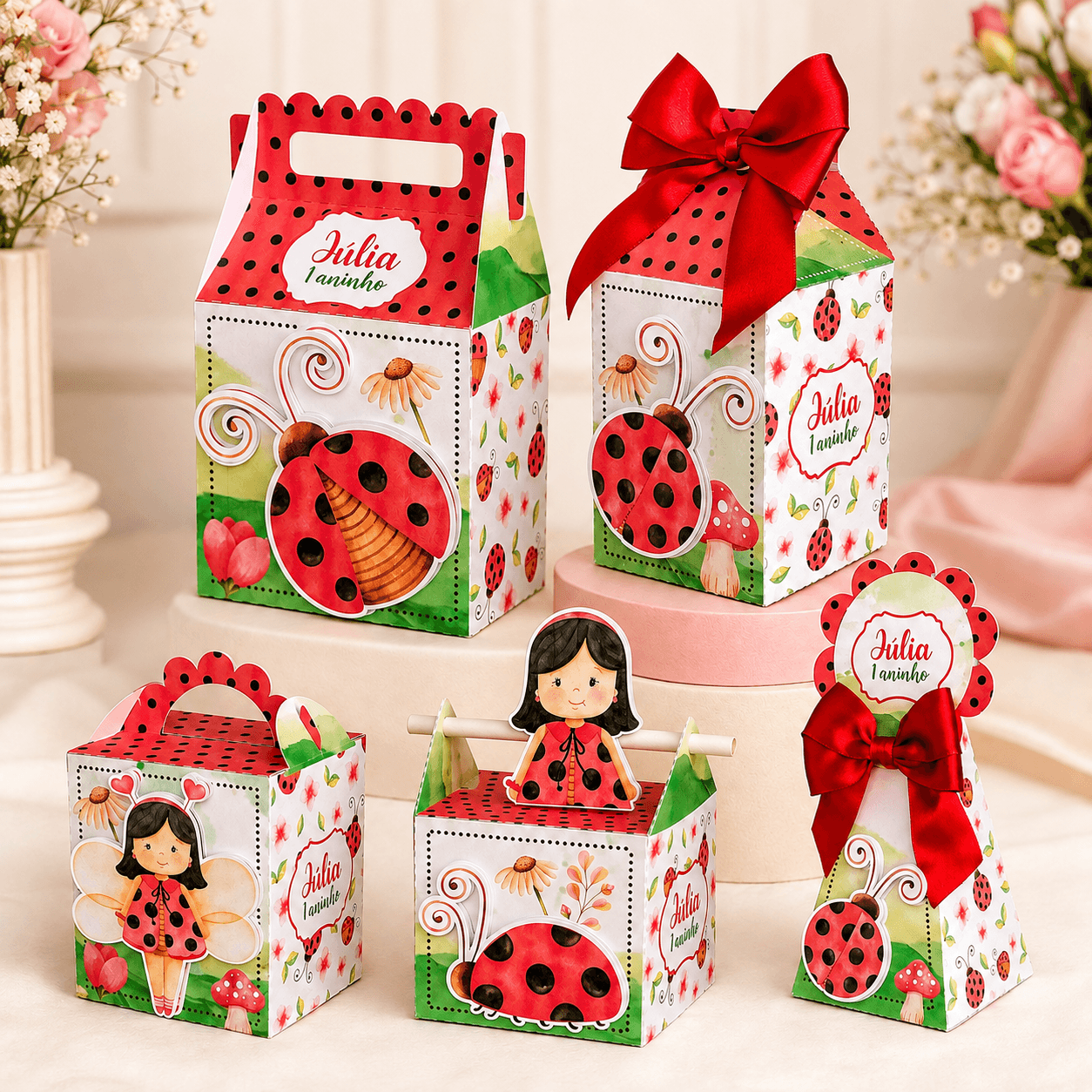 Kit Festa Personalizado Joaninha | Arquivo Digital PDF + Studio Silhouette - imagem 5