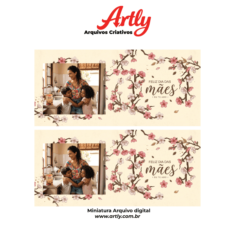 Arte Caneca Dia das Mães Floral Personalizada | PNG + PDF + AI Sublimação - imagem 5