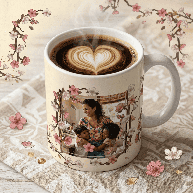 Arte Caneca Dia das Mães Floral Personalizada | PNG + PDF + AI Sublimação - imagem 6