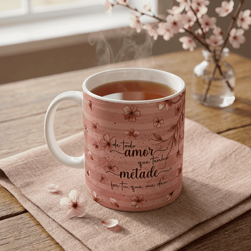 Arte Caneca Floral Dia das Mães com Foto | PNG + PDF + AI - imagem 3