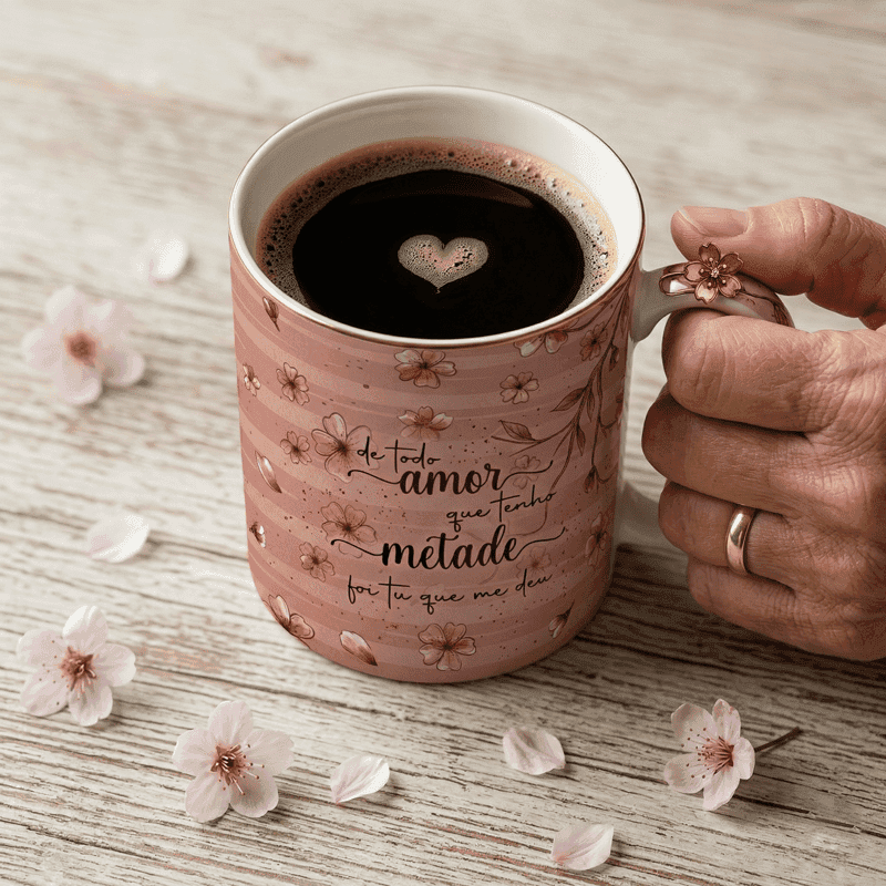 Arte Caneca Floral Dia das Mães com Foto | PNG + PDF + AI - imagem 4
