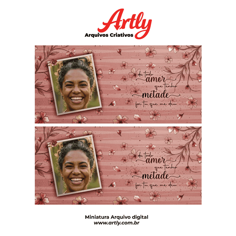 Arte Caneca Floral Dia das Mães com Foto | PNG + PDF + AI - imagem 5