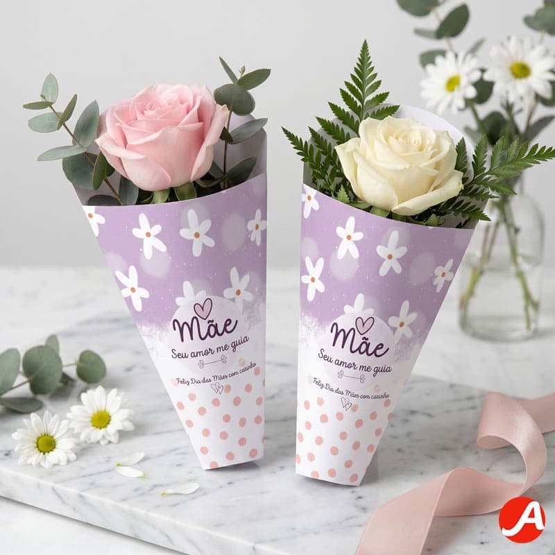 Envelope para Flores Dia das Mães “Seu Amor Me Guia” | PNG + PDF + Studio
