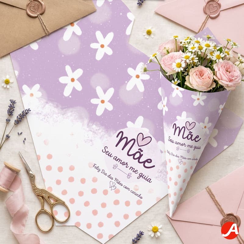 Envelope para Flores Dia das Mães “Seu Amor Me Guia” | PNG + PDF + Studio - imagem 4
