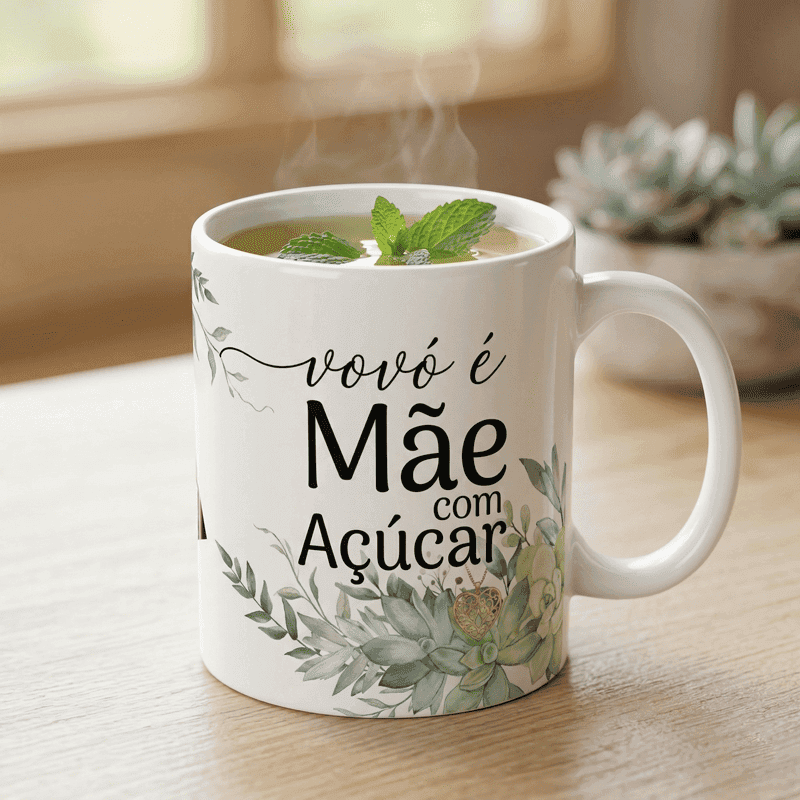 Arte Caneca Vovó Mãe com Açúcar | PNG + PDF + AI Sublimação Personalizada - imagem 2