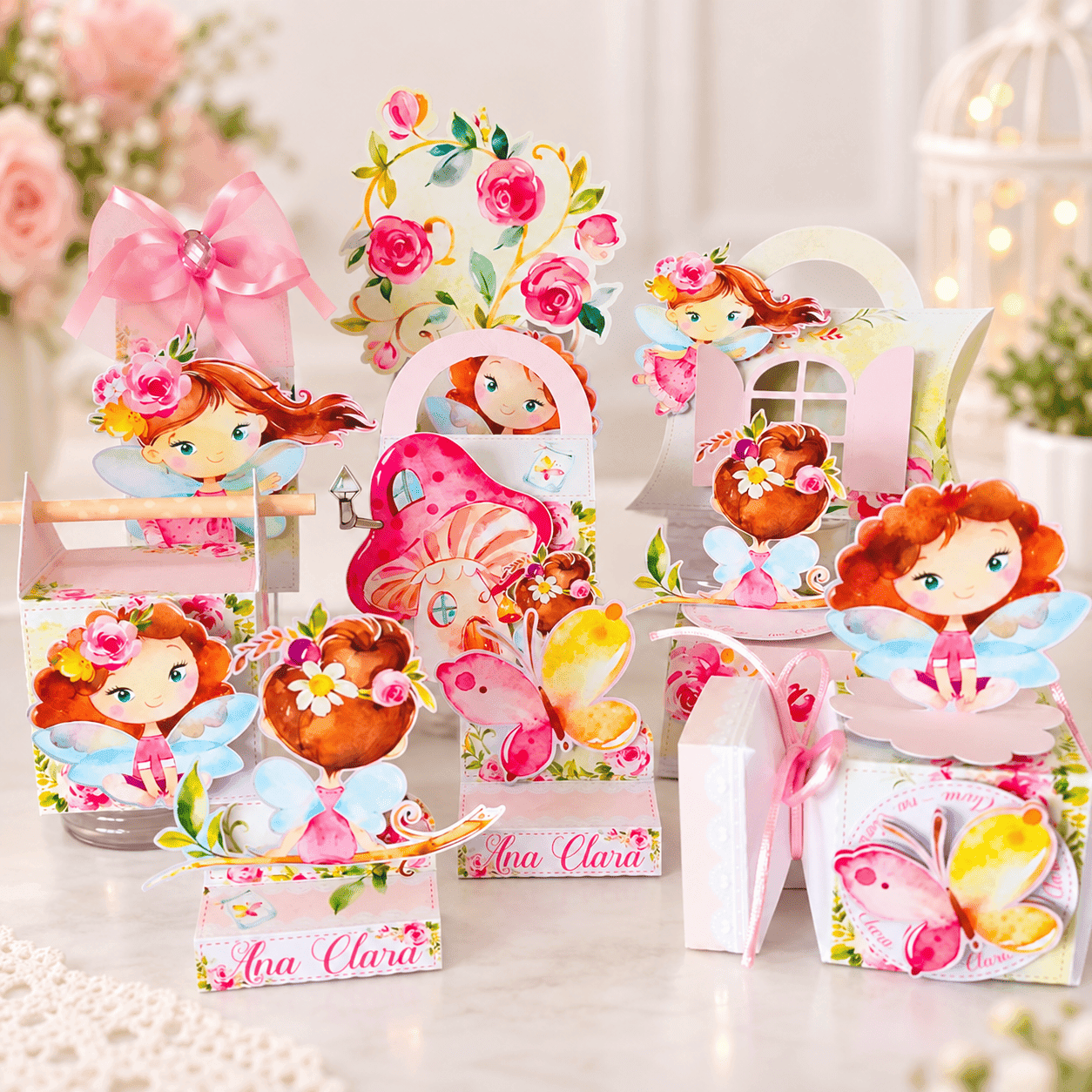 Kit Festa Personalizado Fadas | Arquivo Digital PDF + Studio Silhouette