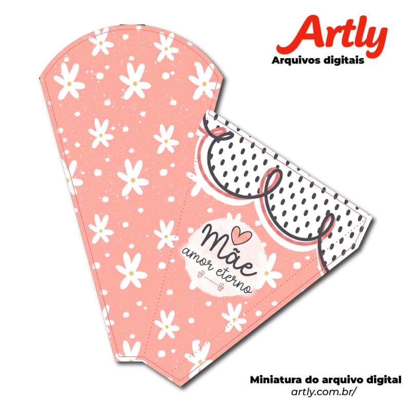 Envelope para Flores Dia das Mães “Mãe Amor Eterno” Floral Coral | PNG + PDF + Studio - imagem 3