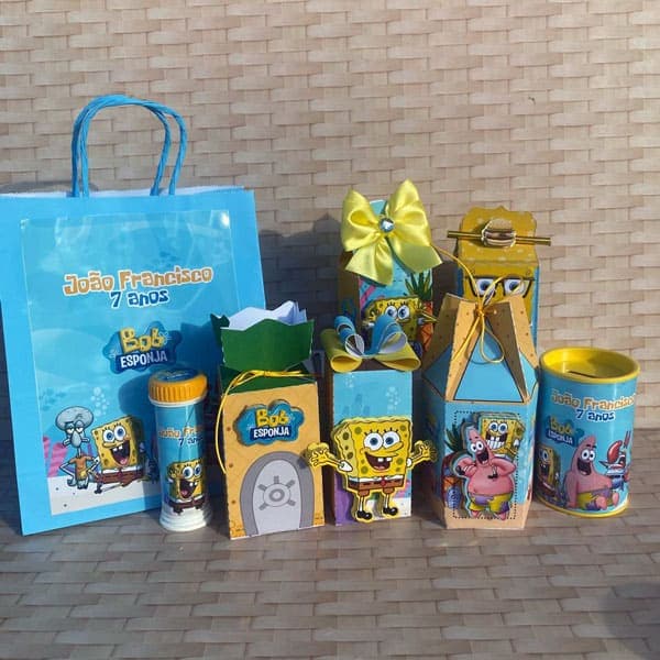 Kit Festa Personalizado Bob Esponja | Arquivo Digital PDF + Studio Silhouette + Fonte