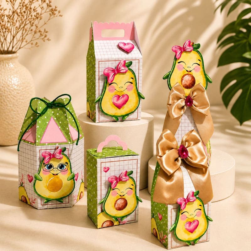 Kit Festa Personalizado Abacate Cute | PDF + Studio Silhouette