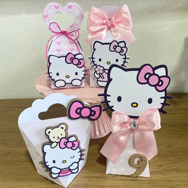 Kit Festa Personalizado Hello Kitty | Arquivo Digital PDF + Studio Silhouette + Fonte - imagem 3