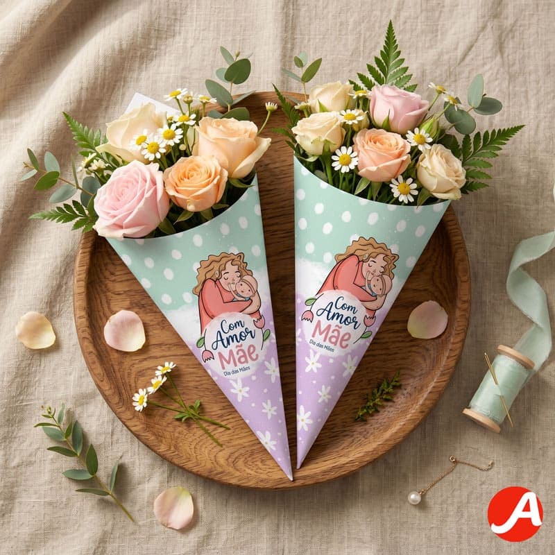 Envelope para Flores Dia das Mães “Com Amor, Mãe” | PNG + PDF + Studio - imagem 3