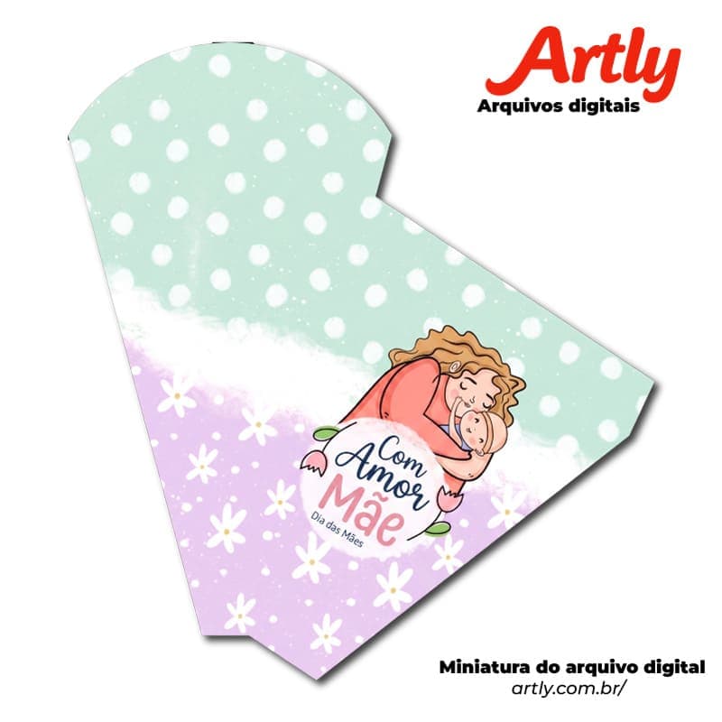 Envelope para Flores Dia das Mães “Com Amor, Mãe” | PNG + PDF + Studio - imagem 4