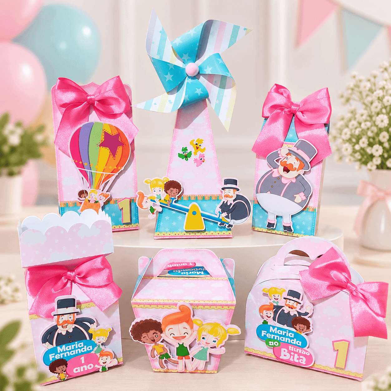 Kit Festa Personalizado Mundo Bita Rosa | Arquivo Digital PDF + Studio Silhouette + Papéis e Elementos