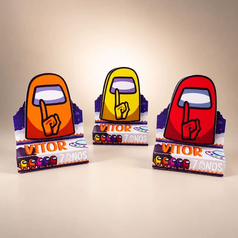 Kit Festa Personalizado Among Us | 10 Arquivos | PDF + Studio Silhouette + Fonte - imagem 5