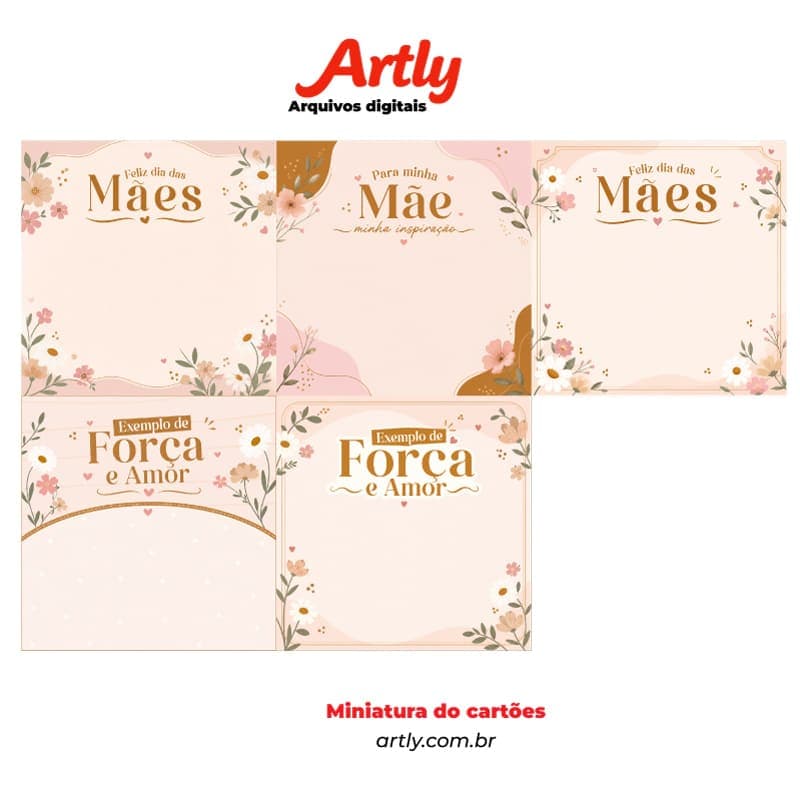 5 Cartões + 5 Embalagens para Balas Dia das Mães | PNG + PDF + Studio - imagem 4