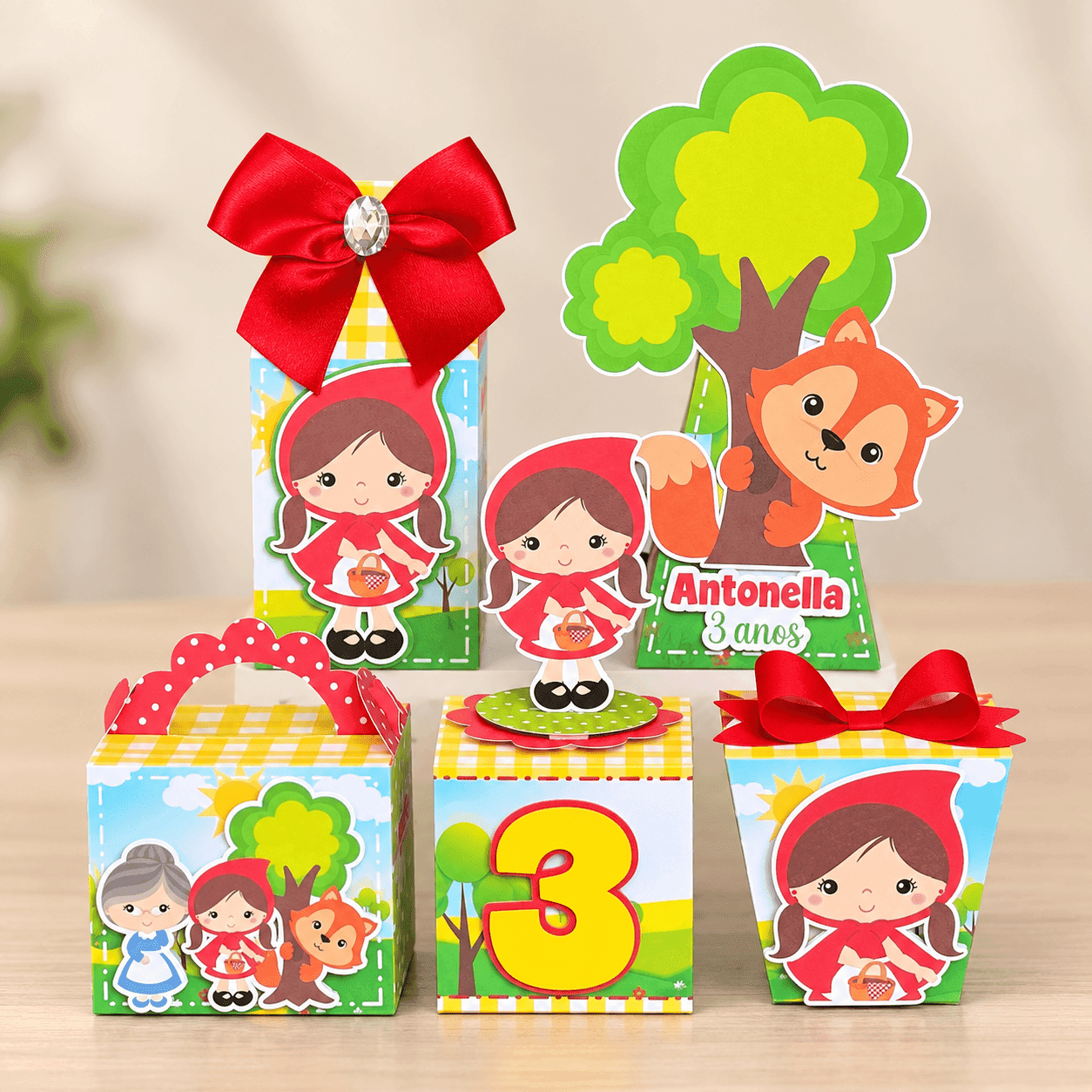 Kit Festa Personalizado Chapeuzinho Vermelho 2 | Arquivo Digital PDF + Studio Silhouette